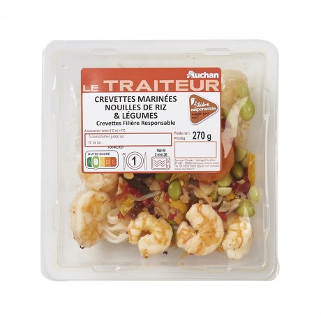 - Crevettes wasabi nouilles de riz Auchan Cultivons le bon