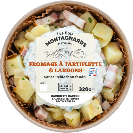 Bol fromage à tartiflette & lardons sauce Reblochon fondu