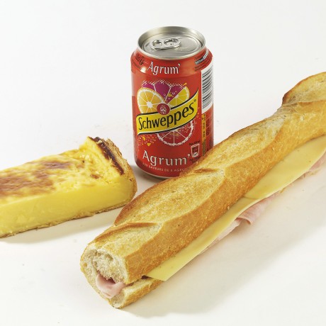 -Formule jambon emmental Sandwich baguette + boisson + dessert