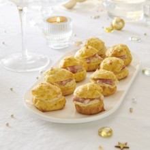 Mini choux salé façon tarte flambée