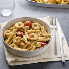 Penne aux crevettes et noix de Saint-Jacques