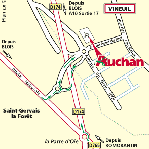 Plan d'accès BLOIS VINEUIL