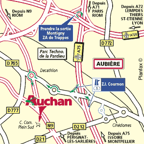 Plan d'accès AUBIERE PLEIN SUD