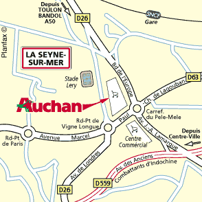 Plan d'accès TOULON LA SEYNE SUR MER