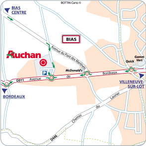 Plan d'accès VILLENEUVE/LOT -BIAS