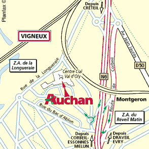 Plan d'accès MONTGERON VIGNEUX
