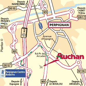 Plan d'accès PERPIGNAN PORTE D'ESPAGNE