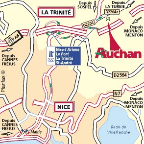 Plan d'accès NICE COTE D'AZUR