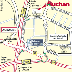 Plan d'accès AUBAGNE EN PROVENCE