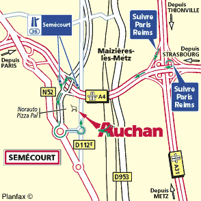 Plan d'accès METZ SEMECOURT